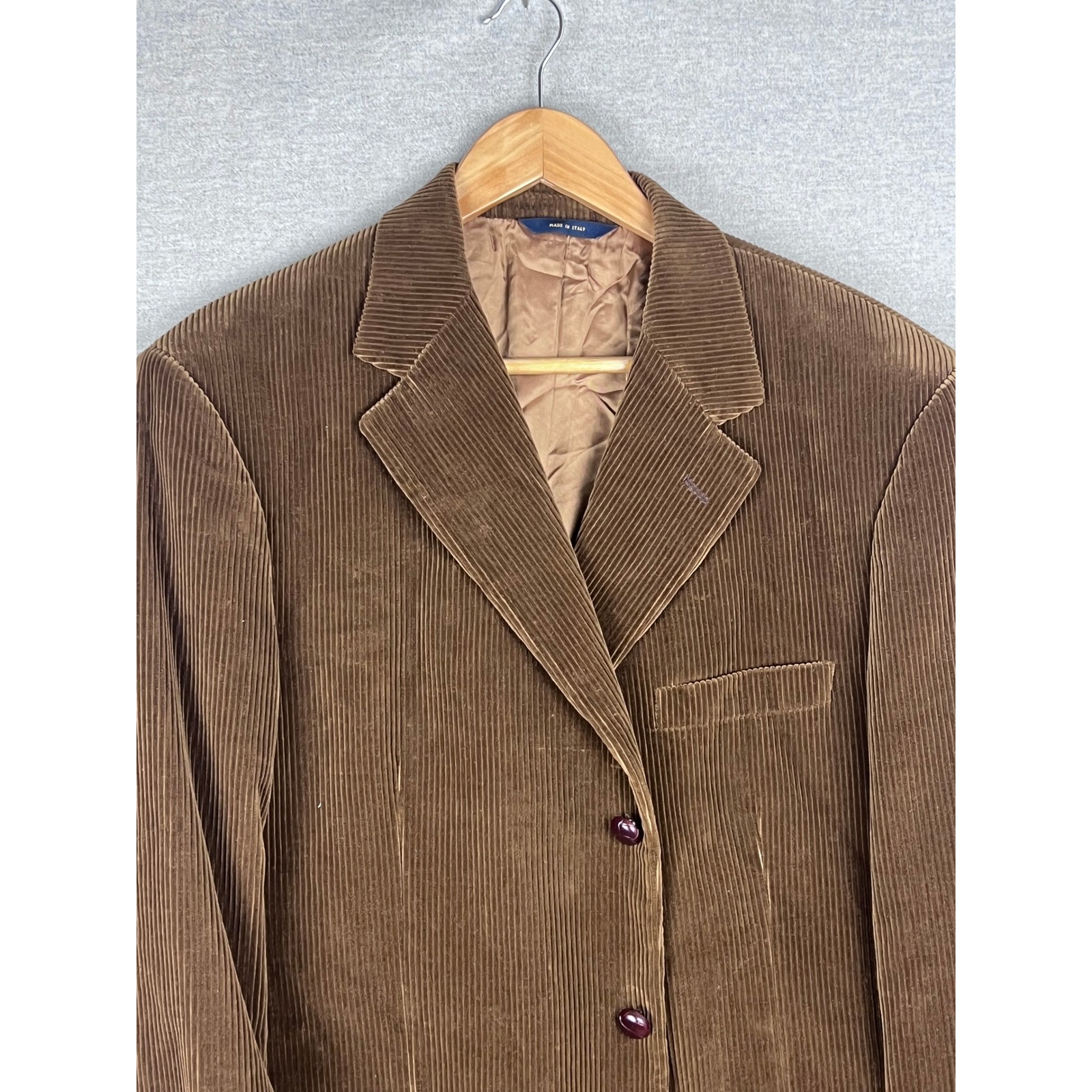 Brooks Brothers Loro Piana Brown Corduroy Sport Coat Blazer 46 Made In Italy